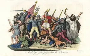 Atahualpa, the last Incan Emperor, captured by Pizzaro