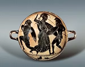 Ceramics Collection: Athena fighting between Hector and Achilles