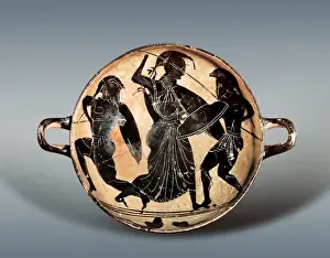 Ceramics Prints: Athena fighting between Hector and Achilles