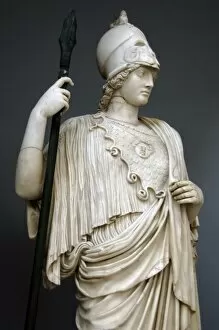 Mythological Gallery: The Athena Giustiniani. Roman copy of a Greek statue of Pall