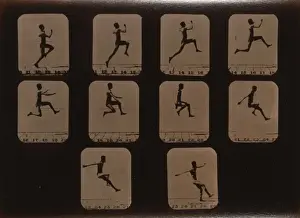 Athletes. Running long leap