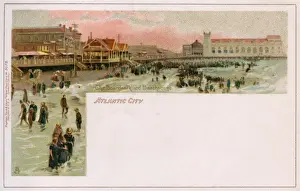 Atlantic City, USA - The Boardwalk and Beach Scene