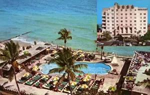 Florida Prints: The Atlantis Hotel - Pool - Cabana Club, Miami Beach, USA