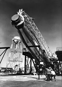 Convair Prints: An Atlas ICBM is raised into the firing position