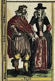 1635 Prints: Atlas Novus. Europe. English People, 17th c