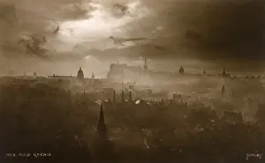 Skyline Prints: Atmospheric skyline of Edinburgh, Scotland - The Auld Reekie