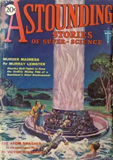 Scifi Prints: Atom Smasher, Astounding Stories Scifi Magazine Cover