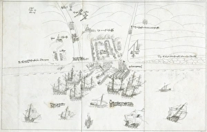 Images Dated 6th January 2017: Attack on Brighthelmstone (Brighton) by French raiders