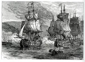Raid Prints: Attack on Burntisland, Fife, Scotland, 1715, during the Jacobite rising known as