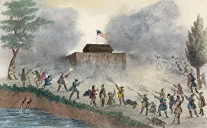 Attack of the Seminoles on the block house
