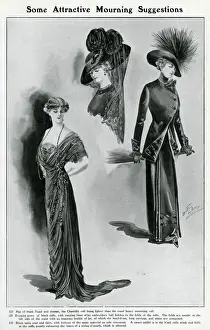 Jackets Prints: Attractive black mourning clothing 1910