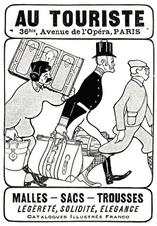 Images Dated 24th April 2019: Au Touriste in Paris Advert for Luggage