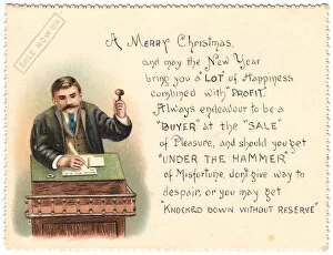 Sale Collection: Auctioneer on a Christmas and New Year card