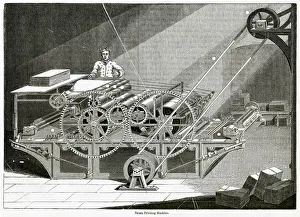 1833 Prints: Augustus Applegath and Edward Cowpers printing machine 1833