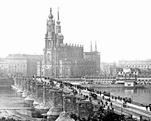 Augustus Bridge Dresden Germany Victorian period