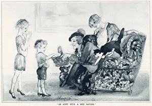 Niece Prints: An Aunt gives sweets to her niece and nephew