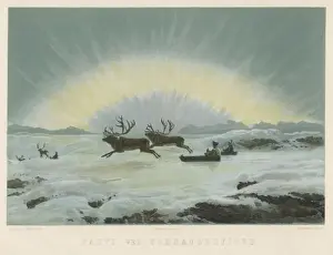Lapps Prints: Aurora Borealis / Reindeer