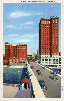 Images Dated 9th August 2019: Aurora and Leland Hotels, Aurora, Illinois