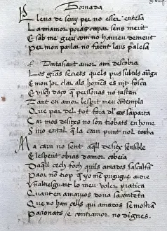 Valencian Prints: Ausias March (ca. 1397-1425). Valencian poet. Page of Tornad