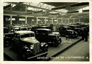 Stand Prints: Austin 10 & 7 Vintage Cars at Motor Show, Geneve, Switzerla