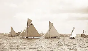 Yachting Prints: Australia Sydney Harbour yacht racing Victorian period