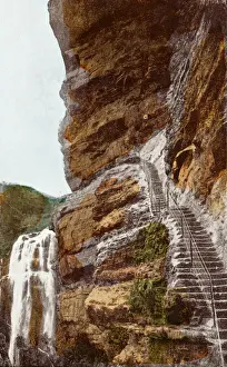 Falls Prints: Australia - Waterfalls series - Wentworth Falls and steps