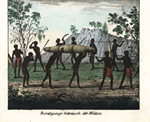 Australian aborigine funeral ceremony from Port Jackson