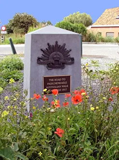 Images Dated 1st June 2020: Australian Road to Passchendaele Marker Stone