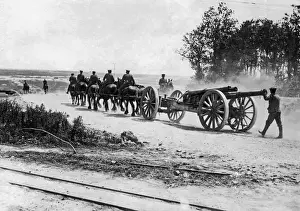 Dusty Prints: Australian troops transporting heavy gun, WW1