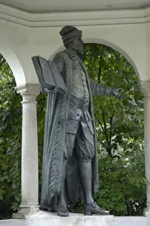 Geographical Prints: AUSTRIA. Linz. Statue of Johannes Kepler