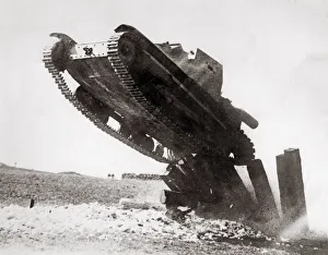 Pre War Prints: Austrian army tank on exercise, 1936