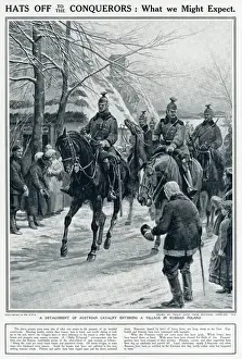 Enter Prints: Austrian cavalry entering village in Russian Poland 1915