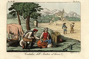 Images Dated 22nd January 2020: Austrian peasants at work in the fields, 18th century