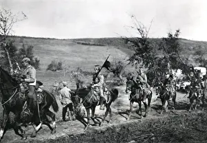 Austrian troops advancing through Serbia, WW1
