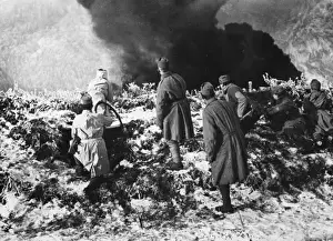 Burning Prints: Austrian troops using flamethrower, WW1