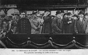 Anzac Gallery: Authorities attending the defile of the troops - Lille