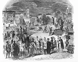 Auto-da-fe of the Spanish Inquisition. Engraving Auto-da-fe of the Spanish Inquisition. Engraving