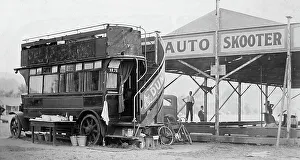 Fairground Prints: Auto Skooter dodgems fairground ride, probably 1920s