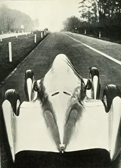 Streamlined Prints: Auto Union during speed trials on Avus motor racing track