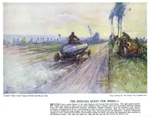 Crosby Prints: Autocar Poster -- Jenatzy beating speed record