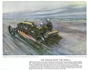 Algernon Collection: Autocar Poster -- speed record on Saltburn Sands