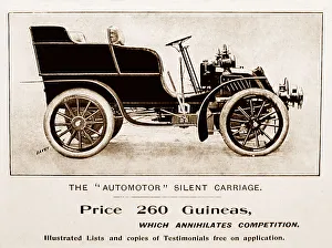 Automotor veteran car advertisement, early 1900s