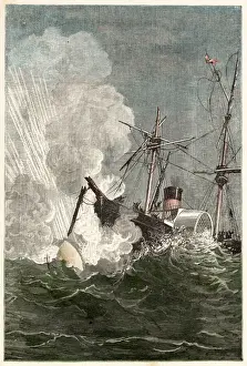 Projectile Prints: Autour de la Lune ( Round the Moon ). The moon-projectile returns to