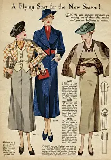 Belted Prints: Autumn wardrobe 1935