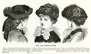 Styles Prints: Autumn and winter style hats 1882 - 83