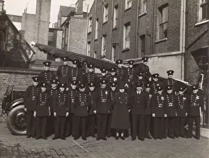 Auxiliary firefighters group photograph, WW2