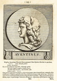 Gods And Heroes Prints: Aventinus wearing a lion-skin helmet