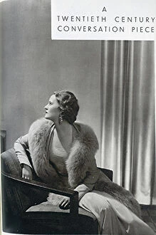 Furs Collection: Averil Streatfield (1911-1977) is here seen modelling a crepe romain gown