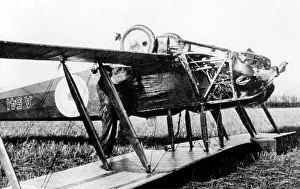 AVRO 504A biplane accident early 1900s