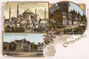 Ayasofya Prints: Ayvansaray, Ayasofya and German Consulate at Tarabya